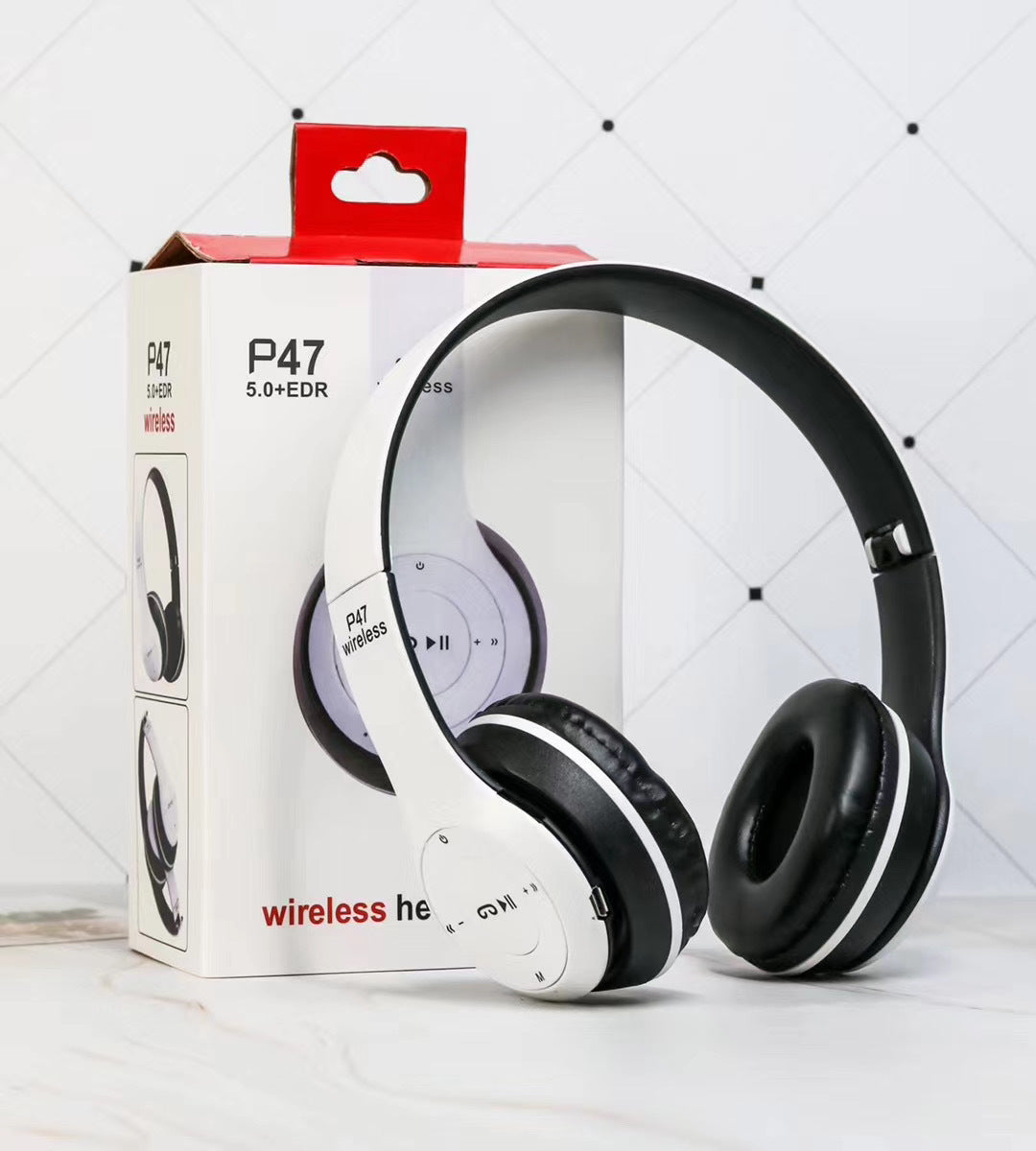Foldable Bluetooth Headphones with Deep Bass & Mic